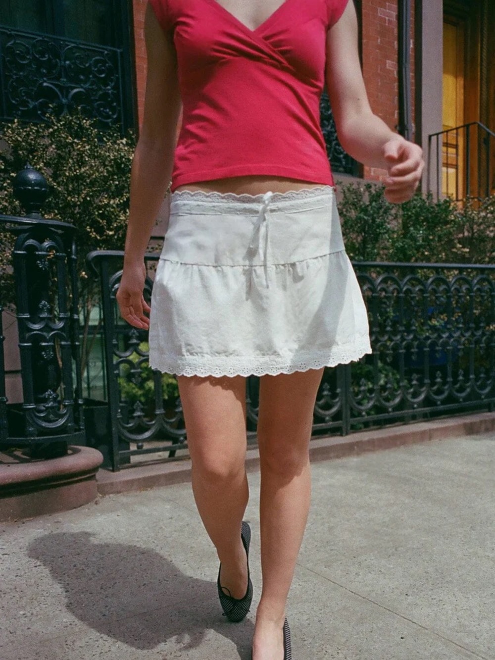 Brandy melville white Delphine mini skirt